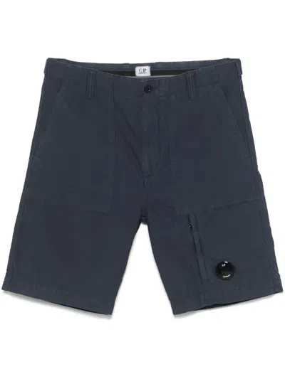 C.p. Company Cargo-shorts Mit Linsen-detail In Blau