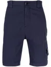 C.p. Company Sateen Stretch Cargo Shorts In Blau