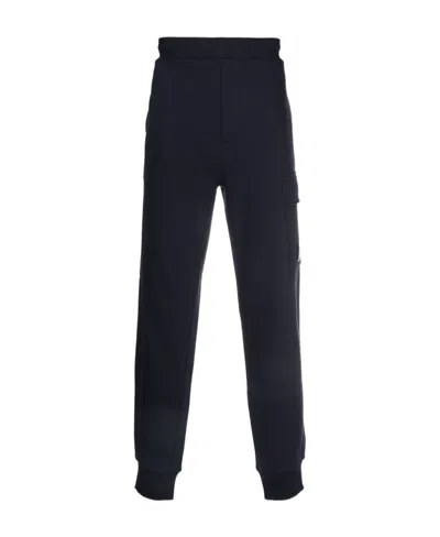 C.p. Company Lens-detail Cargo Sweatpants In Black