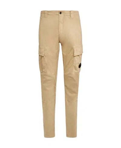 C.p. Company Lens-detail Cargo Tapered Trousers In Nude