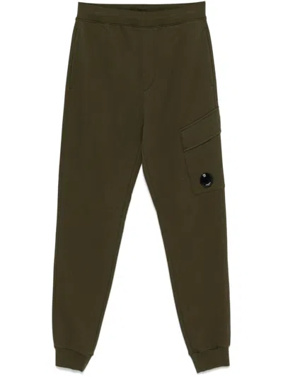 C.p. Company Lens-detail Cargo Track Pants In Green
