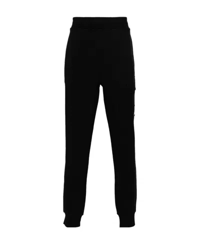C.p. Company Lens-detail Cargo Trousers In Black