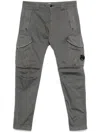 C.p. Company Lens-detail Cargo Trousers In Grey