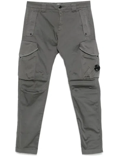 C.p. Company Lens-detail Cargo Trousers In Grey