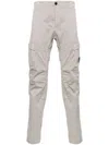 C.p. Company C.p.company Sateen Stretch Cargo Lens Pants In Grey