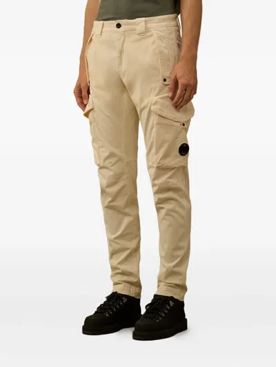 C.p. Company Lens-detail Cargo Trousers In Brown
