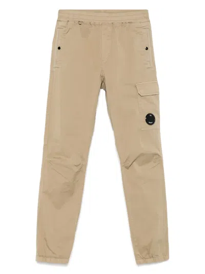 C.p. Company Kids' Lens-detail Cargo Trousers In Neutrals