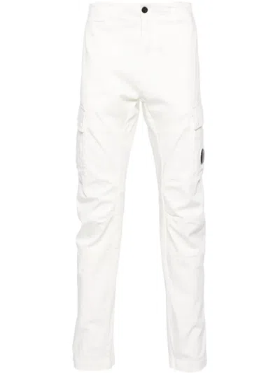 C.p. Company Lens-detail Cargo Trousers In White