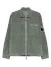 C.p. Company C.p.company Corduroy Shirt Jacket With Lens Detail In Green