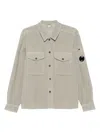 C.p. Company Lens-detail Corduroy Shirt Jacket In Gray