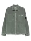 C.p. Company C.p.company Corduroy Shirt Jacket With Lens Detail In Green