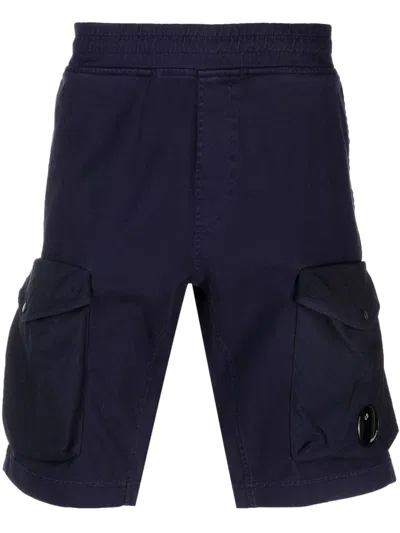 C.p. Company Cotton Cargo Shorts In Tonal Eclipse