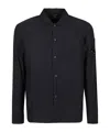 C.p. Company C. P. Company Lens Cotton And Linen Overshirt In Black