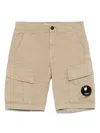 C.p. Company Lens-detail Shorts In Nude & Neutrals