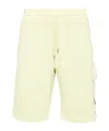 C.p. Company Lens-detail Cotton Shorts In White
