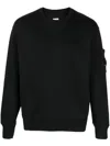 C.p. Company C.p.company Logo Cotton Crewneck Sweatshirt In Schwarz