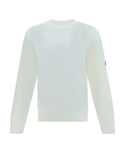 C.p. Company Lens-detail Cotton Sweatshirt In White