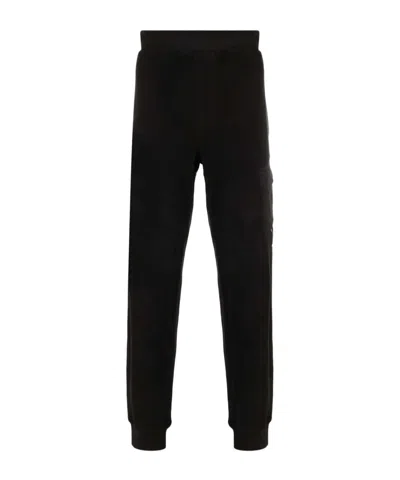 C.p. Company Lens-detail Cotton Track Pants In Black