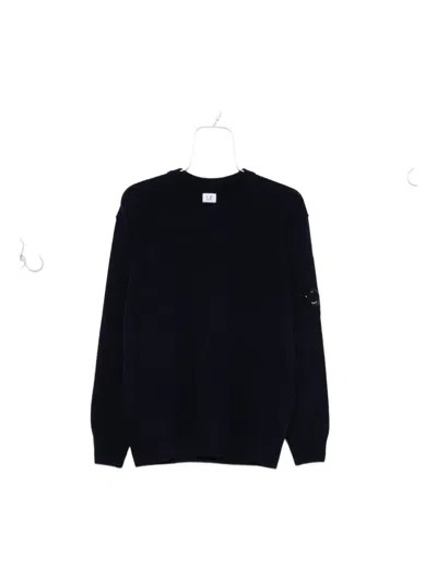 C.p. Company Lens-detail Crew-neck Sweater In Black