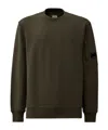 C.p. Company Lens-detail Crew-neck Sweatshirt In Green