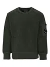 C.p. Company Lens-detail Crew-neck Sweatshirt In Gray