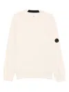 C.p. Company Pistachio Shell Crewneck Sweatshirt With Iconic Branding In Neutral
