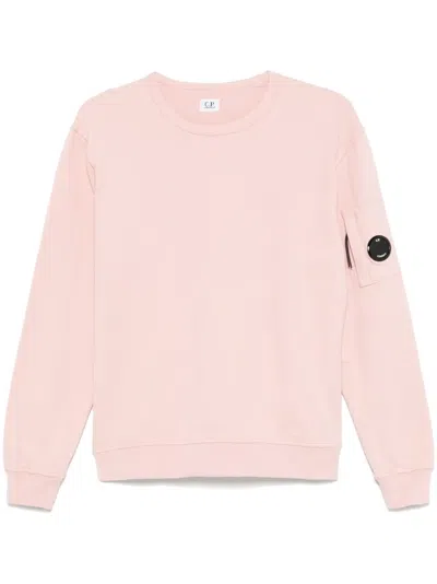 C.p. Company Lens-detail Crew-neck Sweatshirt In Pink