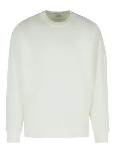 C.p. Company Lens-detail Crew-neck Sweatshirt In Gray