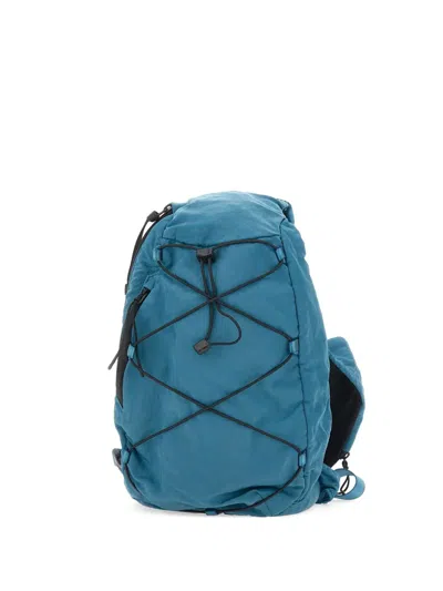 C.p. Company Lens-detail Drawstring Backpack In Blue