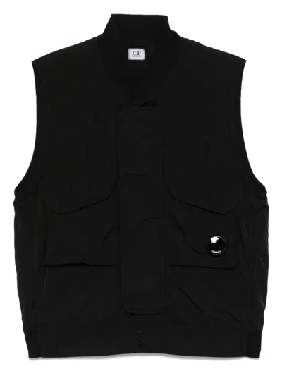 C.p. Company Lens-detail Gilet In Black