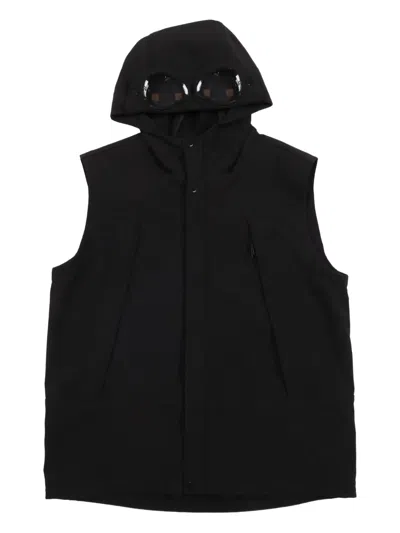 C.p. Company Kids' Lens-detail Hooded Gilet In Black
