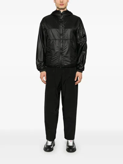 C.p. Company Lens-detail Hooded Jacket In Black