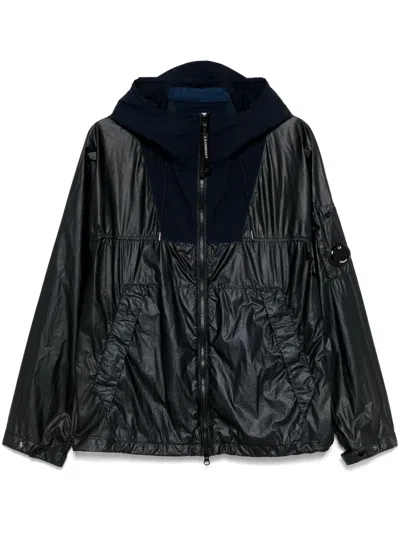 C.p. Company Lens-detail Hooded Jacket In Blue