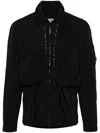 C.p. Company Lens-detail Hooded Shirt Jacket In Black