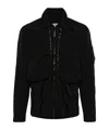 C.p. Company Lens-detail Hooded Shirt Jacket In Black