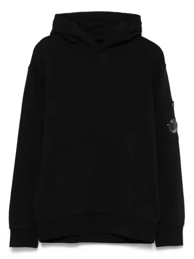 C.p. Company Kids' Lens-detail Hoodie In Black