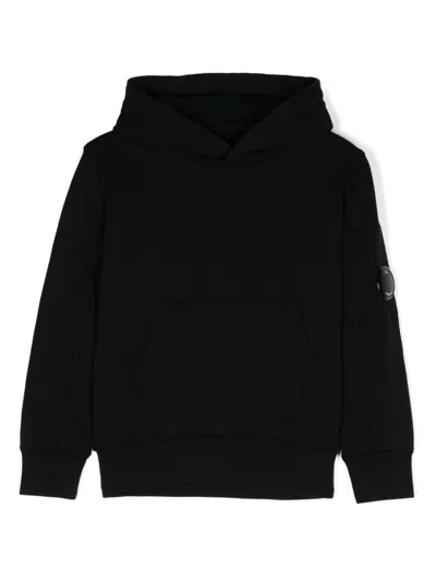 C.p. Company Kids' Lens-detail Hoodie In Black