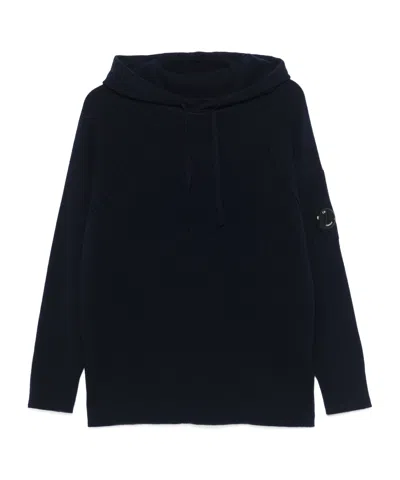 C.p. Company Lens-detail Hoodie In Black