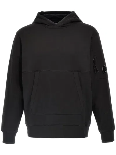 C.p. Company Lens-detail Hoodie In Black