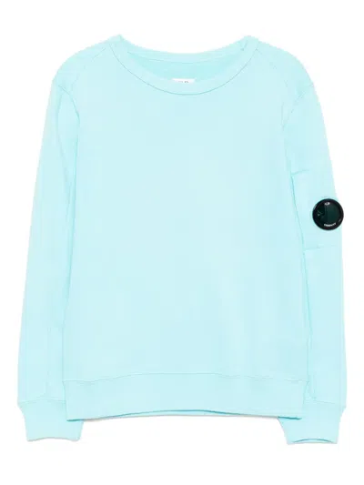 C.p. Company Kids' Lens-detail Hoodie In Blue