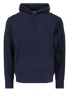 C.p. Company Men Sweatshirts Sweat Hooded In Diagonal Raised Fleece In Blue