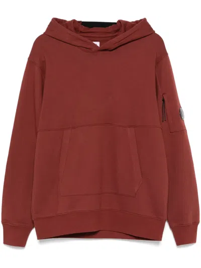 C.p. Company Lens-detail Hoodie In Brown