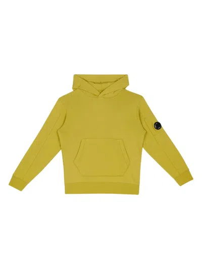C.p. Company Kids' Lens-detail Hoodie In Green