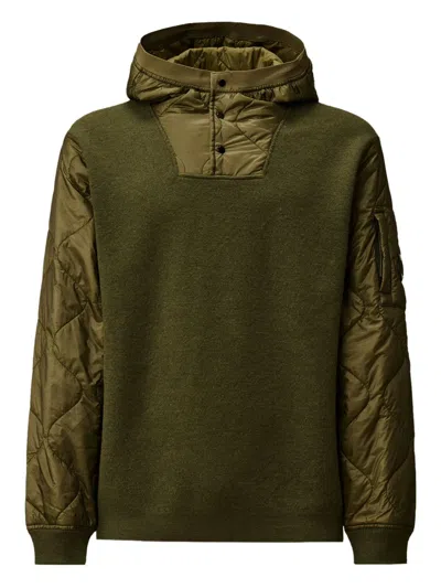 C.p. Company Lens-detail Hoodie In Green