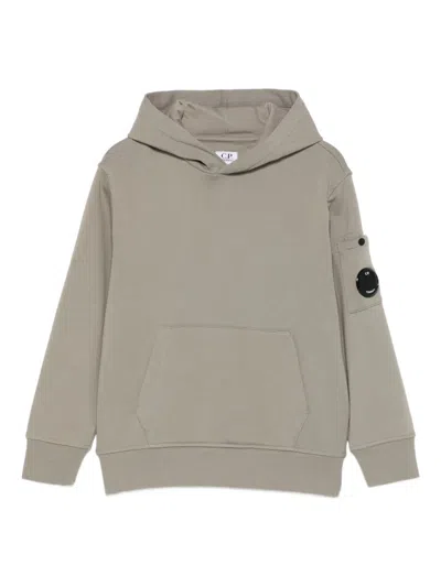 C.p. Company Kids' Lens-detail Hoodie In Gray