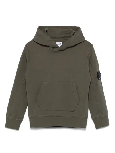 C.p. Company Kids' Lens-detail Hoodie In Brown