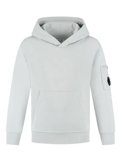 C.p. Company Kids' Lens-detail Hoodie In Grey