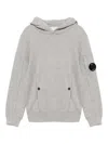 C.p. Company Lens-detail Hoodie In Grey