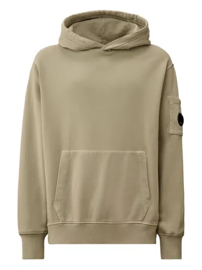 C.p. Company Lens-detail Hoodie In Neutral