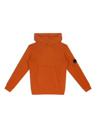 C.p. Company Kids' Lens-detail Hoodie In Orange